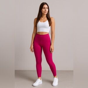 Esoft Magenta Pink‎ High-Rise Lycra Leggings Size Medium 28” Inseam Activewear